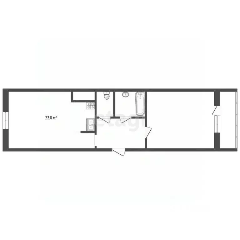1-к кв. Тюменская область, Тюмень ул. Тимофея Чаркова, 79к2 (52.4 м) - Фото 2