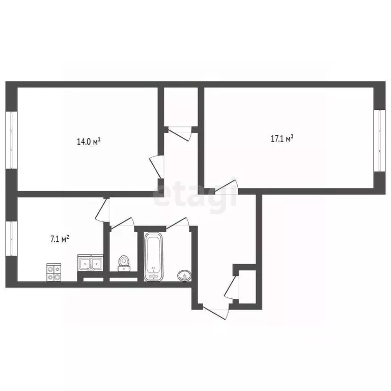 2-к кв. Ямало-Ненецкий АО, Муравленко ул. Губкина, 36 (54.0 м) - Фото 1