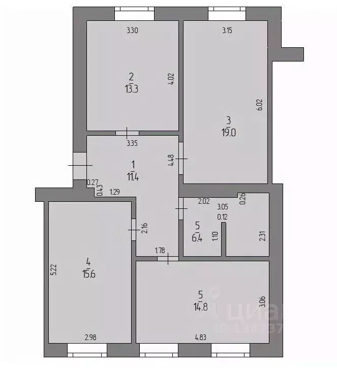 3-к кв. Башкортостан, Уфа Кольцевая ул., 36 (80.0 м) - Фото 2