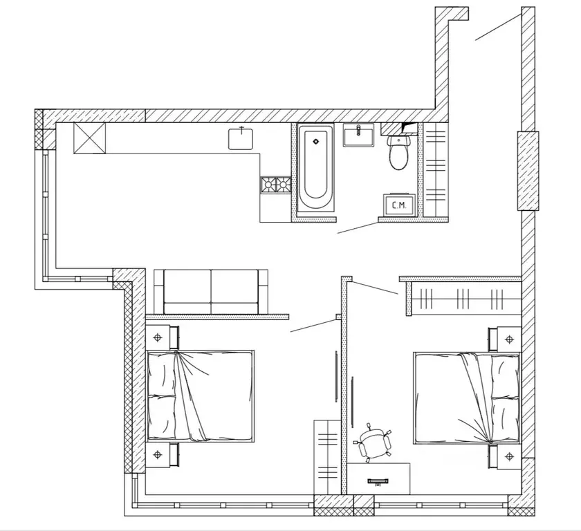 3-к кв. Кемеровская область, Кемерово ул. Дружбы, 28/5 (57.8 м) - Фото 1