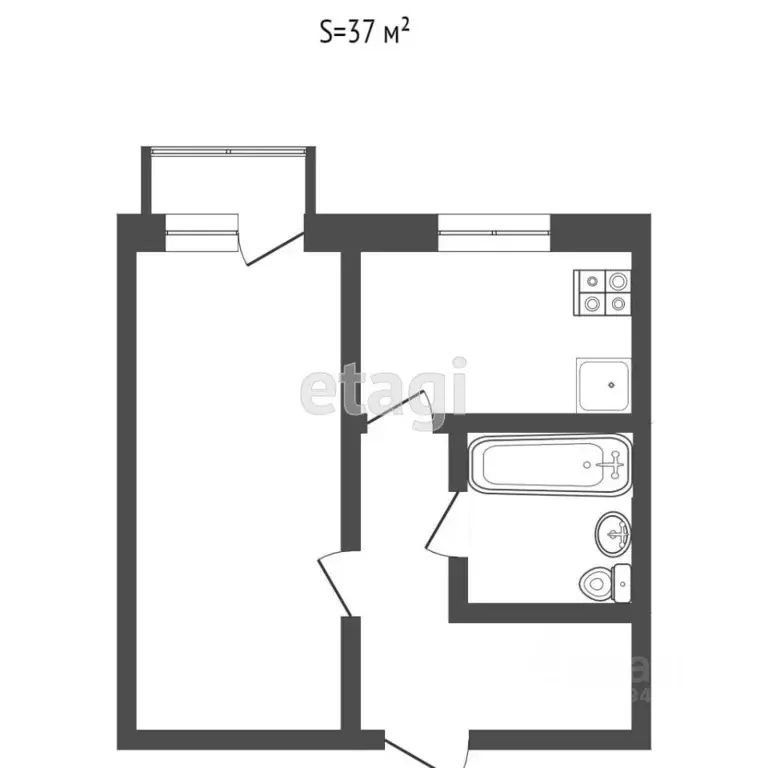 1-к кв. Мордовия, Саранск ул. Коваленко, 55 (37.0 м) - Фото 1