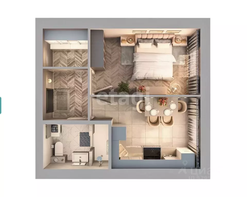 1-к кв. Татарстан, Казань ул. Ярдем, 23 (35.58 м) - Фото 1