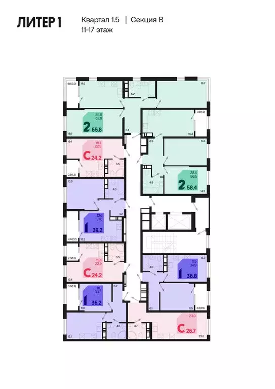 1-комнатная квартира: Краснодар, ЖК Первое Место (39.2 м) - Фото 2