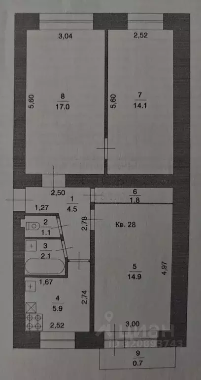 3-к кв. Нижегородская область, Нижний Новгород ул. Саврасова, 8 (61.4 ... - Фото 1