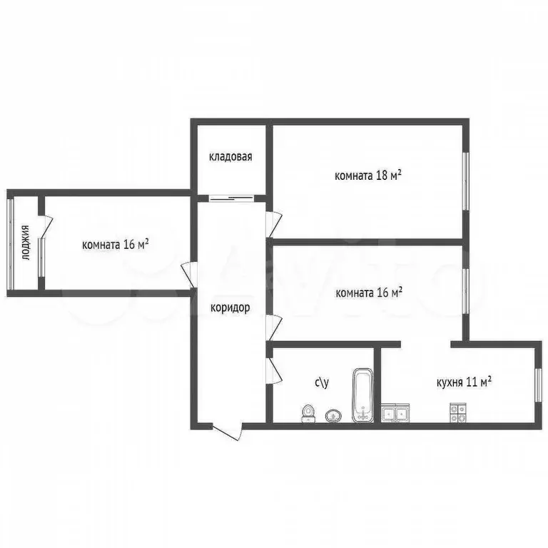3-к. квартира, 80 м, 9/10 эт. - Фото 0