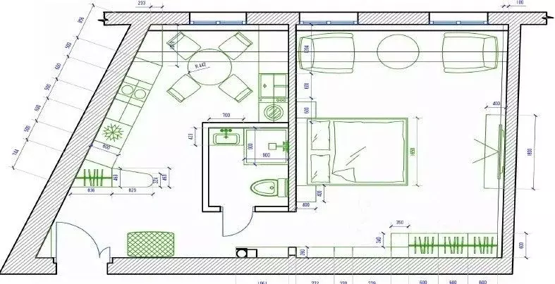 Студия Санкт-Петербург ул. Куйбышева, 36 (45.8 м) - Фото 1