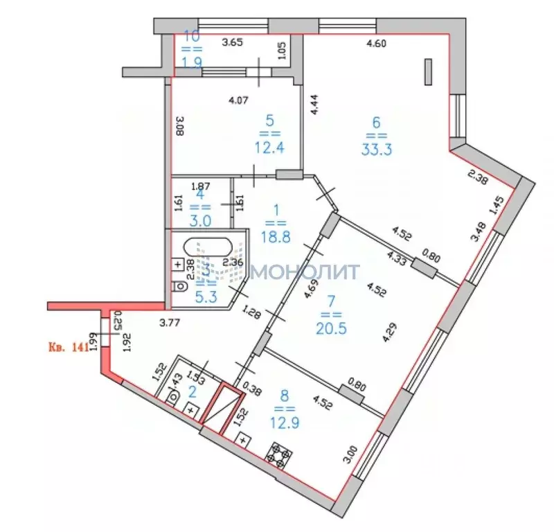 3-к кв. Нижегородская область, Нижний Новгород ул. Владимира ... - Фото 1