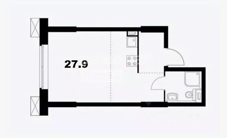 Студия Москва Волоколамское ш., 24к2 (27.9 м) - Фото 2