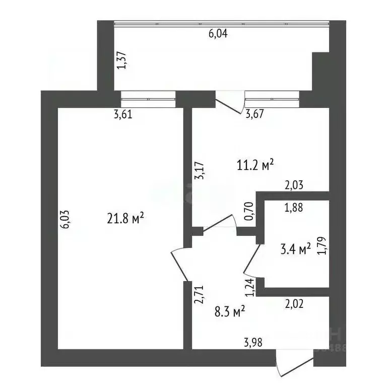 1-к кв. Амурская область, Благовещенский район, с. Чигири 1-я ... - Фото 2