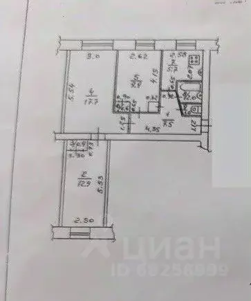 3-к кв. Омская область, Омск пос. Амурский, ул. Авангардная, 3 (58.2 ... - Фото 2