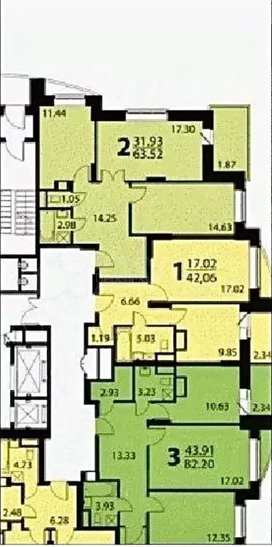 2-к. квартира, 63,5 м, 7/27 эт. - Фото 1