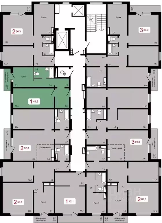 1-к кв. Красноярский край, Красноярск Аральская ул., 51А (41.9 м) - Фото 1