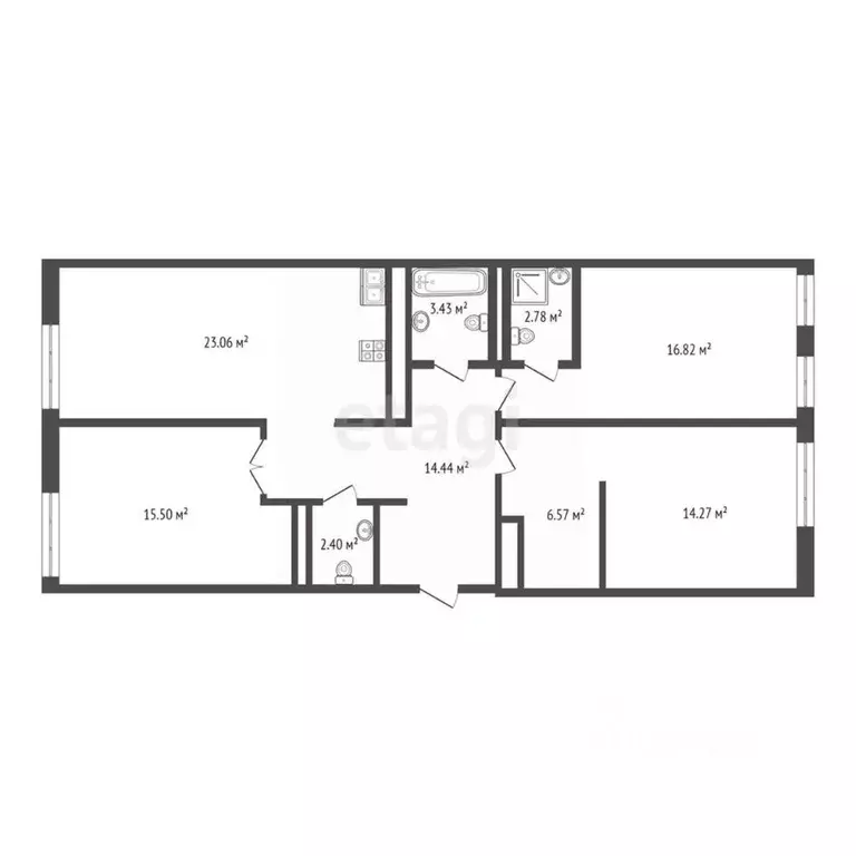 3-к кв. Тюменская область, Тюмень ул. Николая Машарова, 4 (99.1 м) - Фото 2