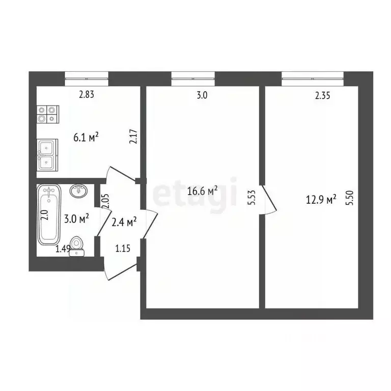 2-к кв. Башкортостан, Стерлитамакский район, Алатанинский сельсовет, ... - Фото 2