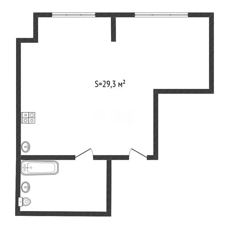 Квартира-студия: Бийск, Ленинградская улица, 38 (29.3 м) - Фото 1