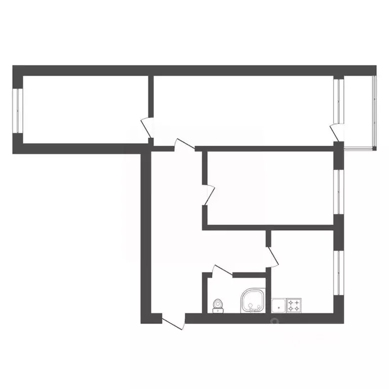 3-к кв. Амурская область, Бурейский муниципальный округ, Новобурейский ... - Фото 2