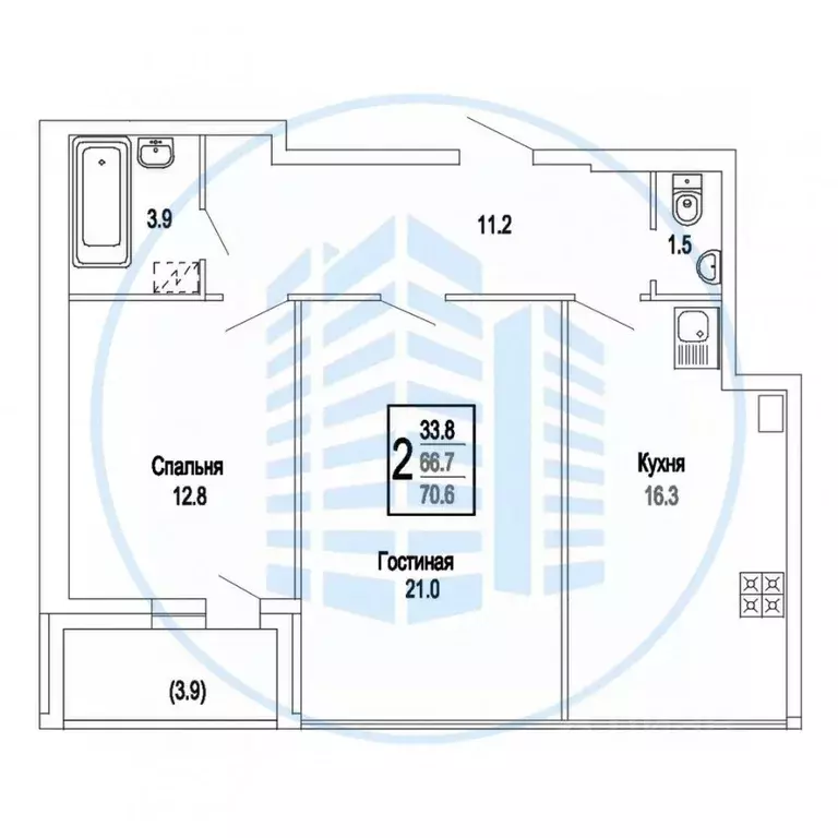 2-к кв. Ставропольский край, Ессентуки ул. Фридриха Энгельса, 44/4 ... - Фото 2
