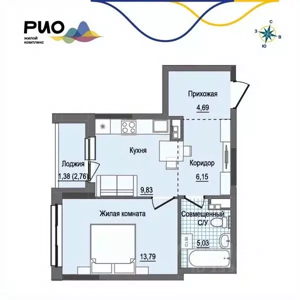 1-к кв. Удмуртия, Ижевск Воткинский жилрайон, Рио жилой комплекс, 2 ... - Фото 0