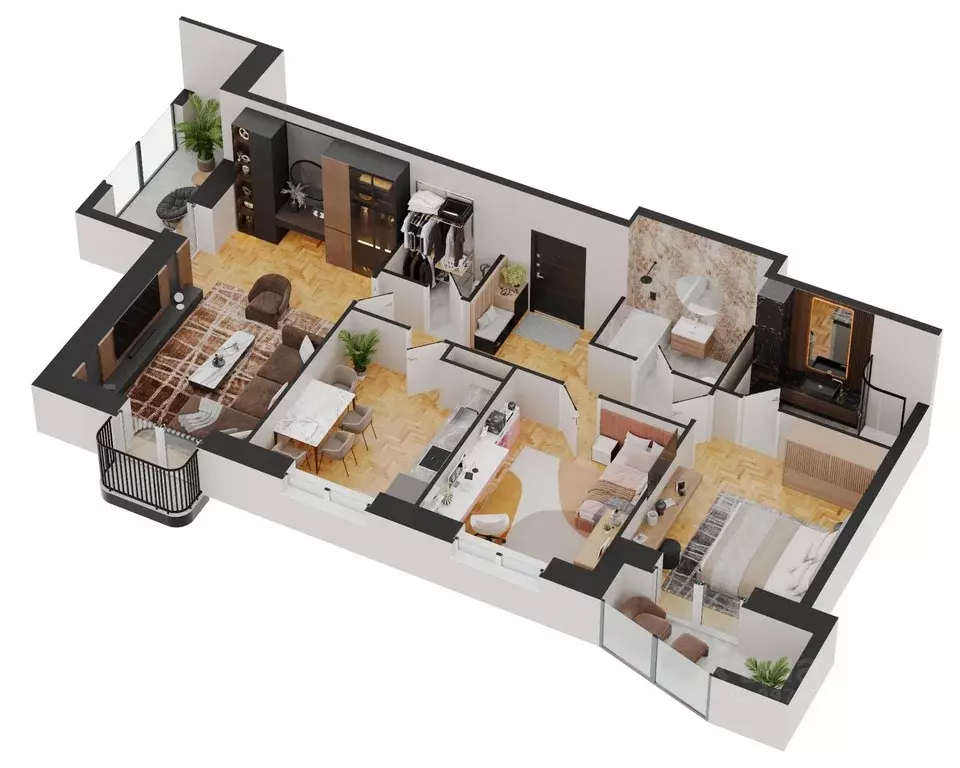 3-к кв. Удмуртия, Ижевск Новая Восьмая ул., 67 (98.24 м) - Фото 1