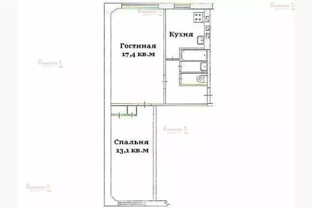 2-комнатная квартира: Екатеринбург, Инженерная улица, 28 (45 м) - Фото 0