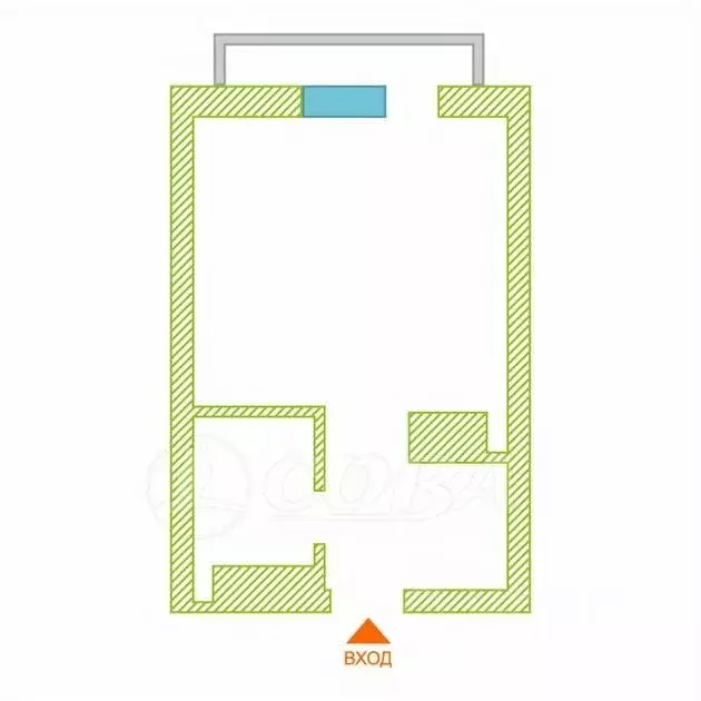 Студия Тюменская область, Тюмень ул. Краснооктябрьская, 16 (25.0 м) - Фото 2