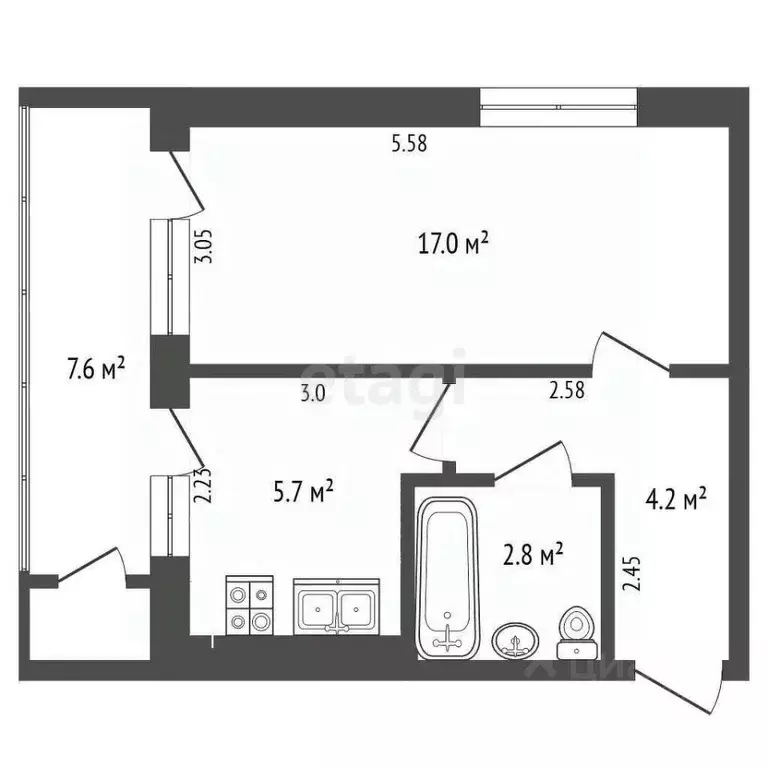 1-к кв. Крым, Ялта муниципальный округ, Симеиз пгт ул. Алексея ... - Фото 2