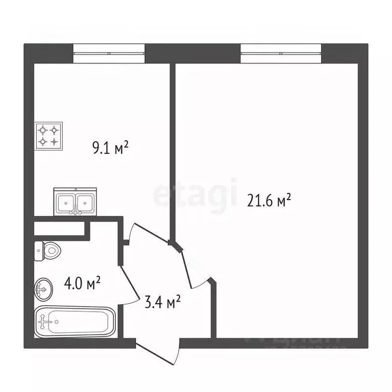 1-к кв. Санкт-Петербург ул. Савушкина, 104 (38.1 м) - Фото 1