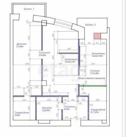 3-к кв. Приморский край, Владивосток ул. Адмирала Завойко, 4А (84.5 м) - Фото 1