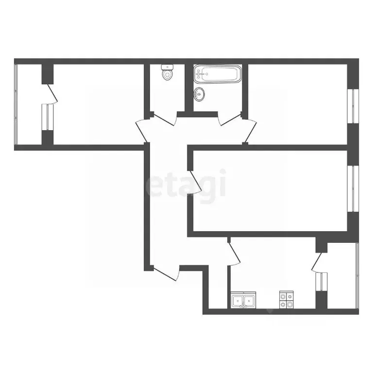 3-к кв. Тамбовская область, Тамбов ул. Чичерина, 50 (62.9 м) - Фото 2