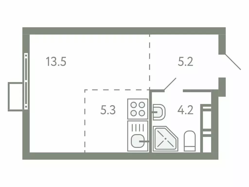 Квартира-студия: посёлок городского типа Молоково, жилой комплекс ... - Фото 1