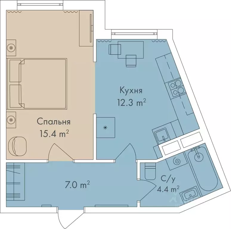 1-к кв. Санкт-Петербург Коломяжский просп., 9к2 (39.1 м) - Фото 1