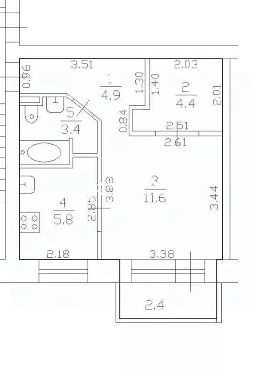 1-к кв. Санкт-Петербург Институтский просп., 1 (30.1 м) - Фото 2