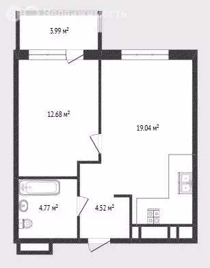 1-комнатная квартира: Тюмень, Одесская улица, 7к1 (38.1 м) - Фото 1