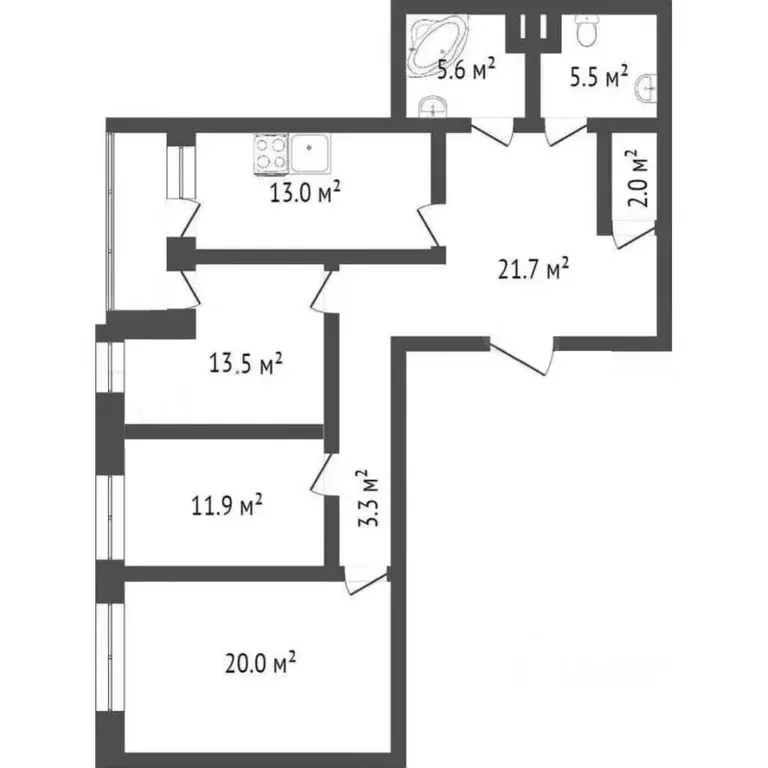 3-к кв. Ямало-Ненецкий АО, Новый Уренгой Строителей мкр, 7/2 (98.0 м) - Фото 2