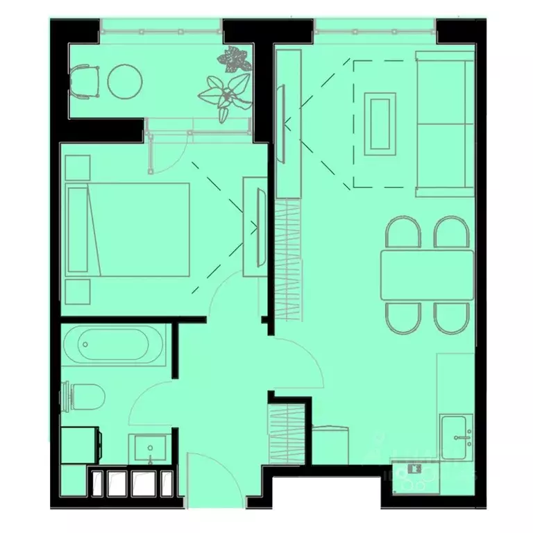 1-к кв. Приморский край, Уссурийск Кленовый парк жилой комплекс (42.7 ... - Фото 1