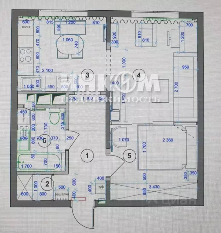 2-к кв. Московская область, Мытищи ул. Мира, 39 (46.7 м) - Фото 2