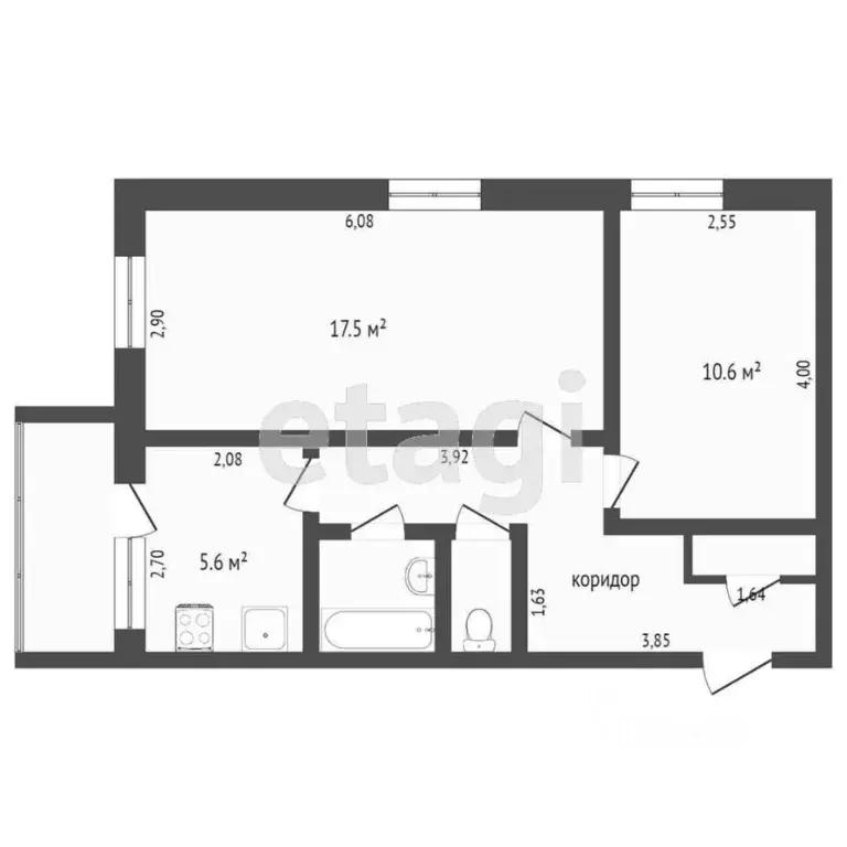 2-к кв. Тюменская область, Тюмень ул. Белинского, 16А (48.0 м) - Фото 2