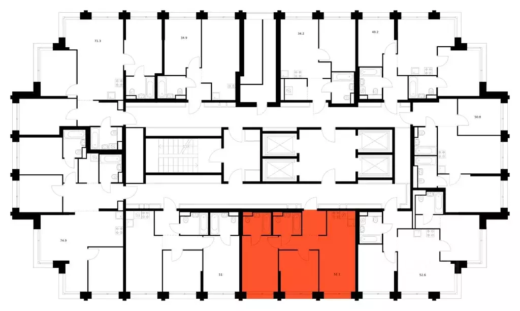2-к кв. Москва ул. Маршала Прошлякова, 12к2с1 (51.1 м) - Фото 2