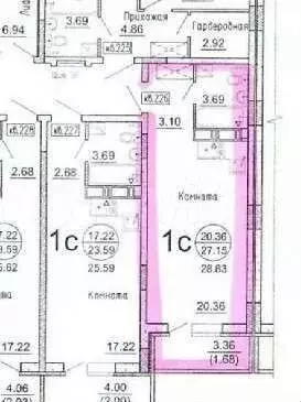 Квартира-студия, 28,8 м, 16/17 эт. - Фото 0