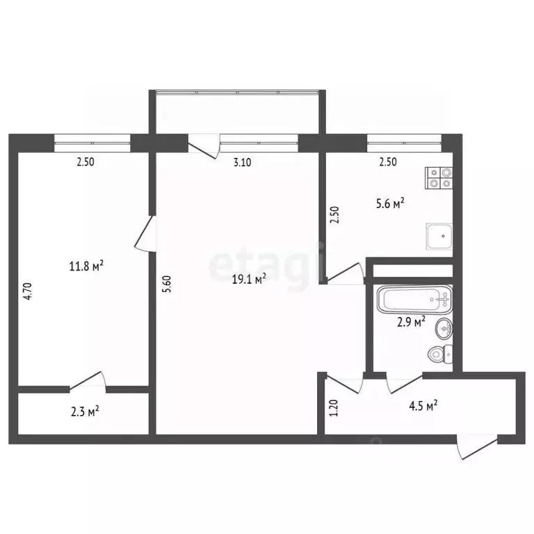 2-к кв. Орловская область, Орел ул. Цветаева, 36 (46.2 м) - Фото 2