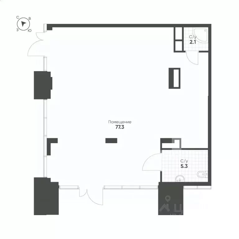 Торговая площадь в Москва 4-я оч., Шагал жилой комплекс, 3.2 (85 м) - Фото 2