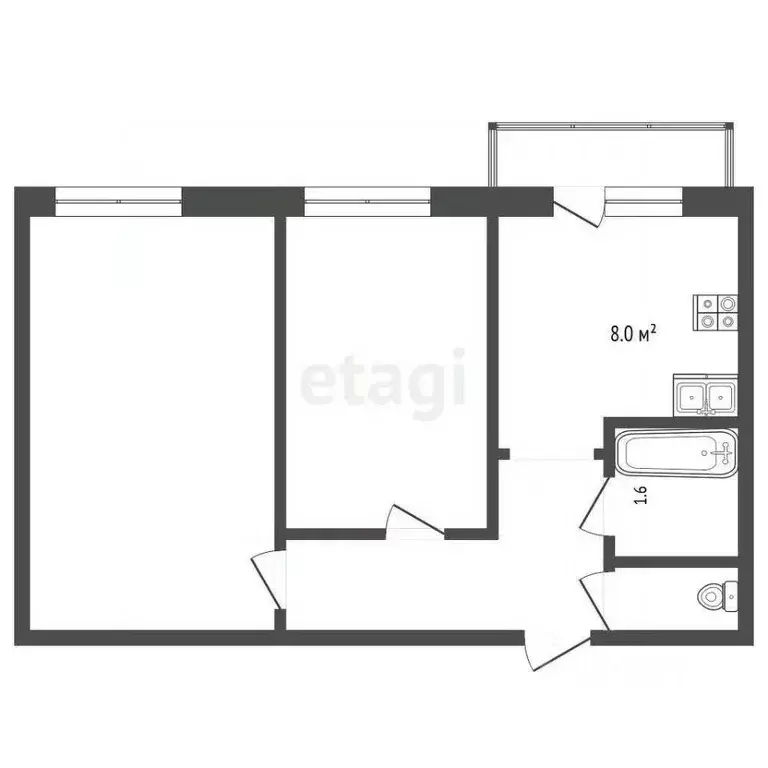 2-к кв. Ямало-Ненецкий АО, Тарко-Сале Пуровский район, Пуровск мкр, ... - Фото 2