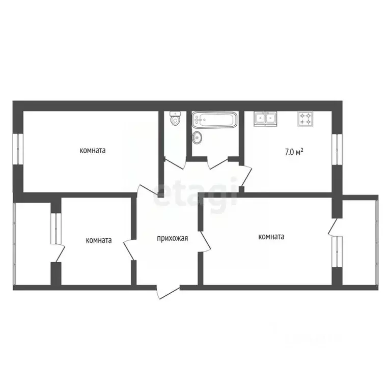 3-к кв. Тамбовская область, Мичуринск ул. 7 Ноября, 43 (59.4 м) - Фото 1