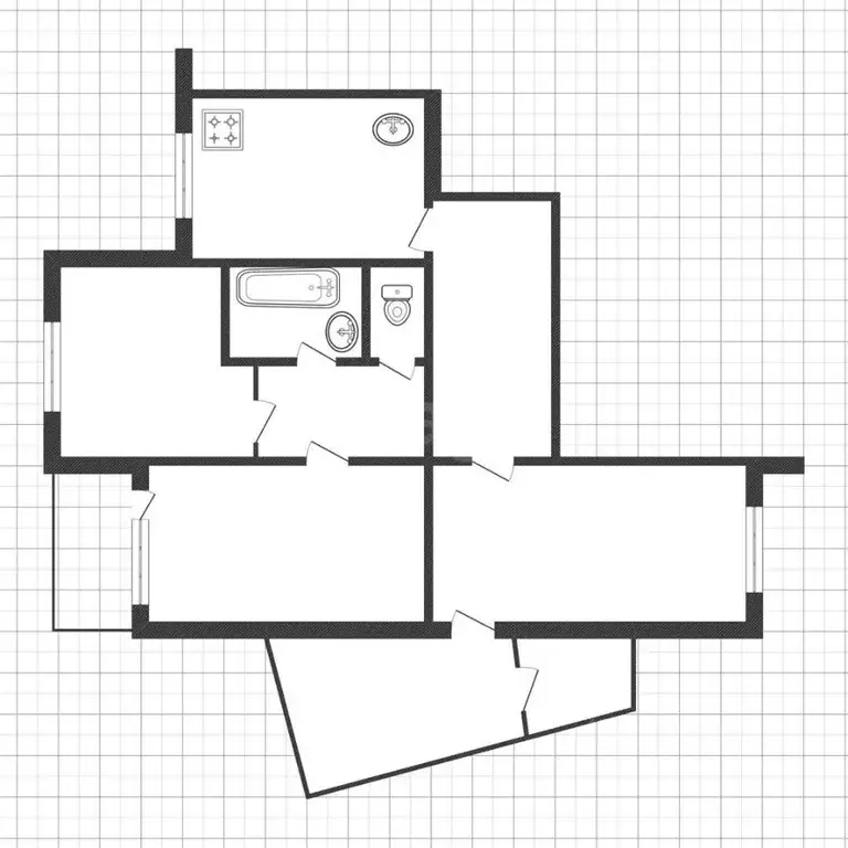 3-к кв. Белгородская область, Белгород ул. Губкина, 41 (60.4 м) - Фото 2