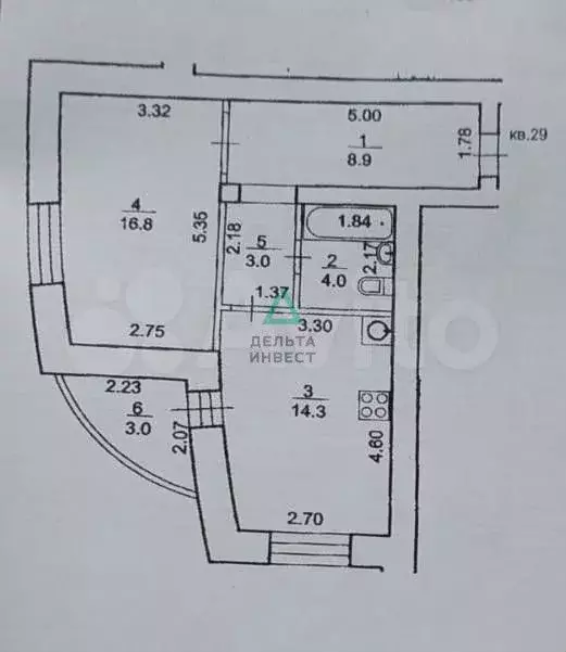 1-к. квартира, 50 м, 5/9 эт. - Фото 0