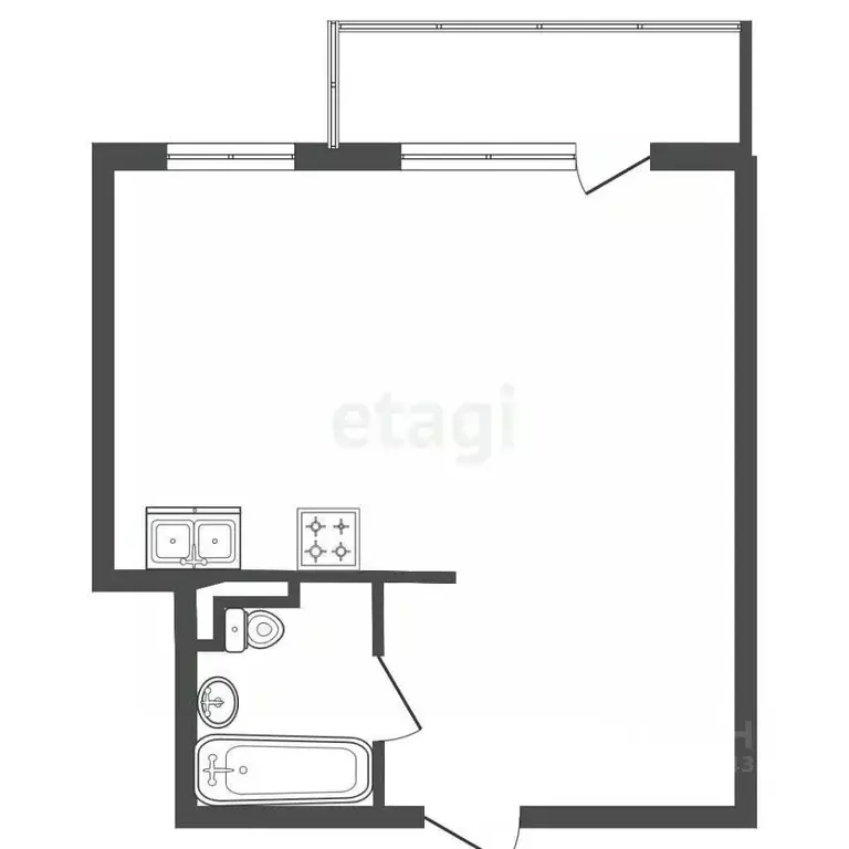 Студия Ленинградская область, Мурино Всеволожский район, ул. ... - Фото 2