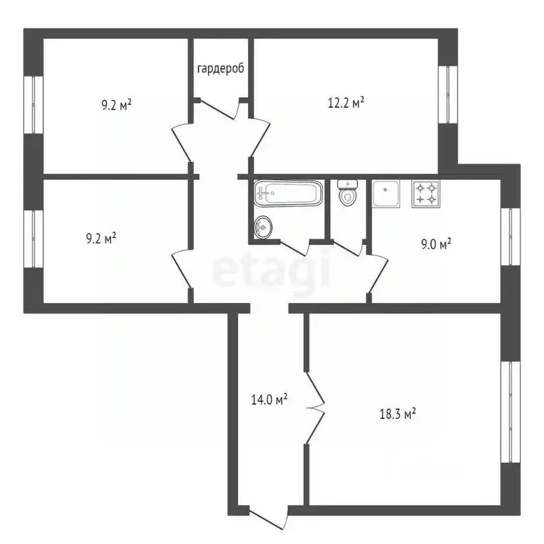 4-к кв. Красноярский край, Красноярск ул. Забобонова, 4 (78.4 м) - Фото 2