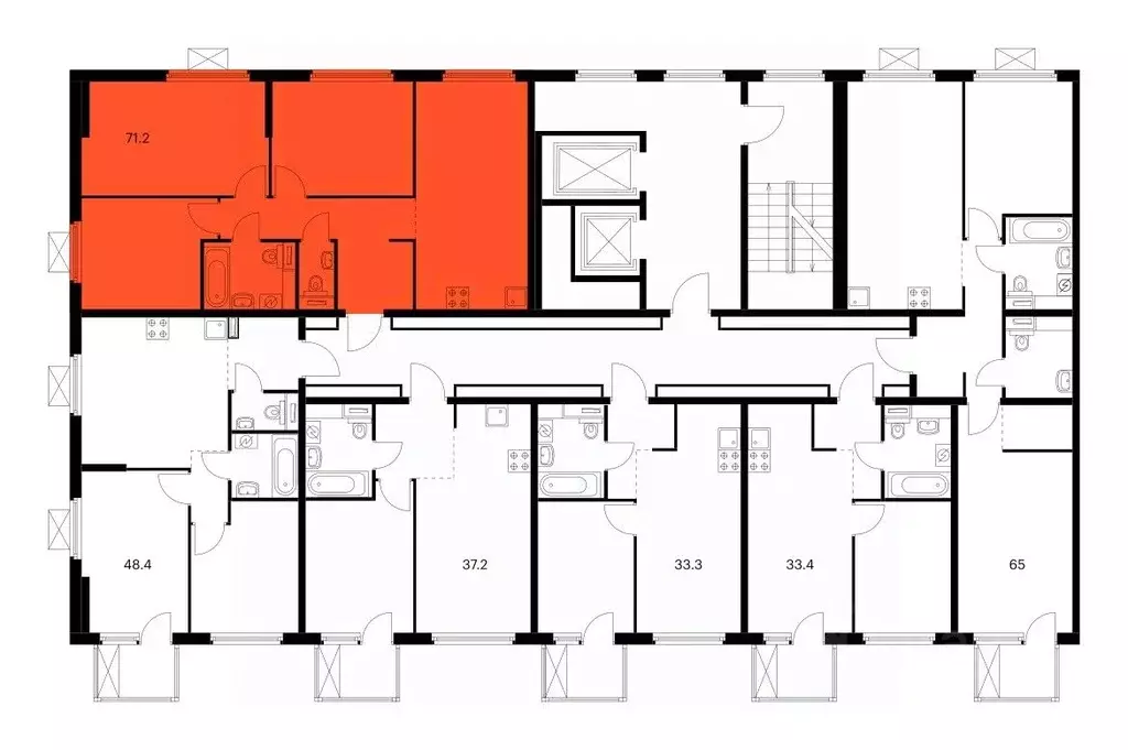 3-к кв. Татарстан, Казань Нокса Парк жилой комплекс, 3 (70.9 м) - Фото 1