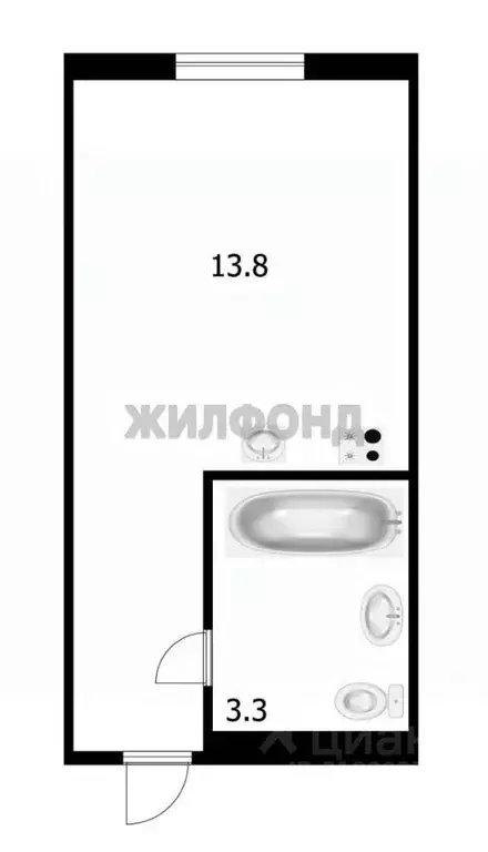 Студия Новосибирская область, Новосибирск Северный мкр, ул. ... - Фото 0