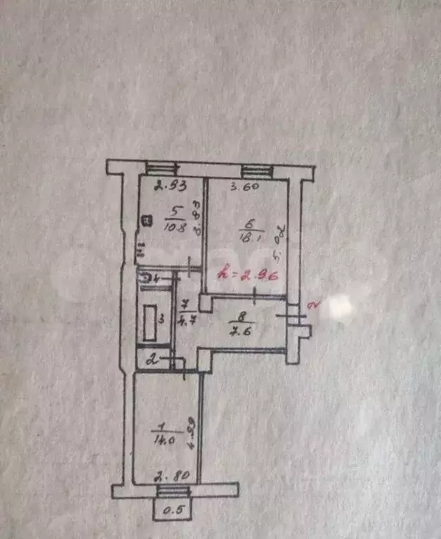 2-к кв. Тверская область, Тверь Новоторжская ул., 7 (61.2 м) - Фото 1